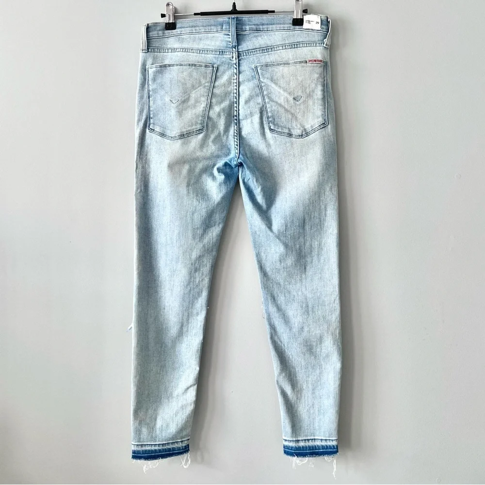 Hudson Suzie Midrise Ankle Super Skinny Denim | Light Wash Raw Hem | Size 29